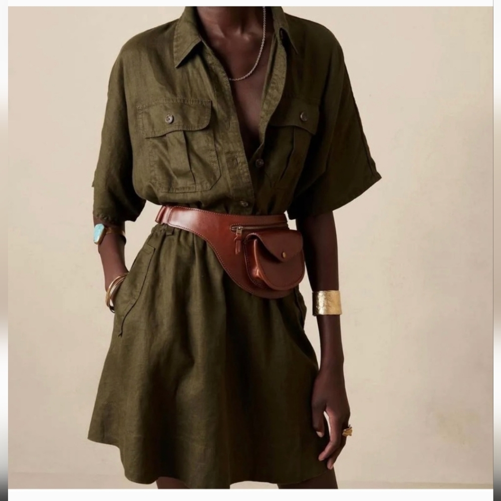 Banana Republic linen utility dress